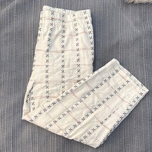 Madewell Cream and Black Patterned Pants
